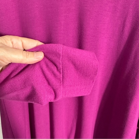 Soft Surroundings Madeline v-neck top, size L, pink, asymmetric, fall, autumn - Picture 6 of 10